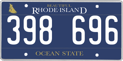 RI license plate 398696