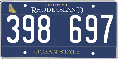 RI license plate 398697