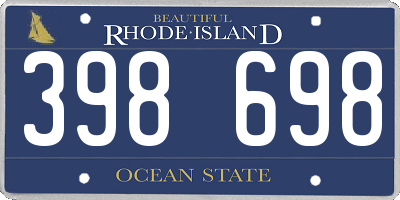 RI license plate 398698