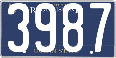 RI license plate 3987