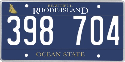 RI license plate 398704