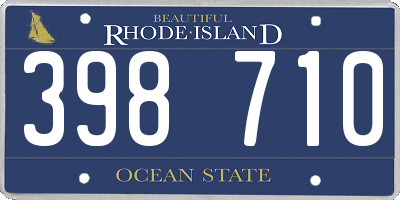 RI license plate 398710