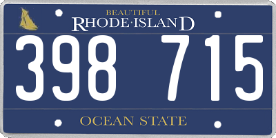 RI license plate 398715