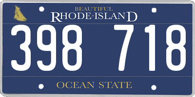 RI license plate 398718