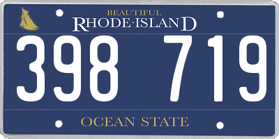 RI license plate 398719