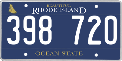 RI license plate 398720