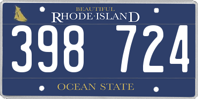 RI license plate 398724