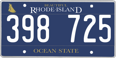 RI license plate 398725