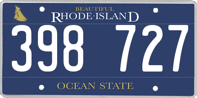RI license plate 398727