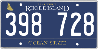 RI license plate 398728