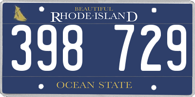 RI license plate 398729
