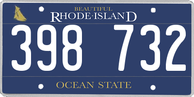 RI license plate 398732