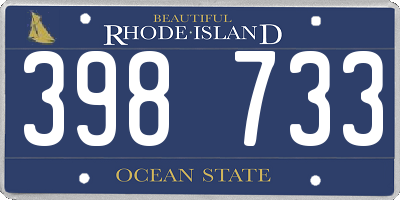RI license plate 398733