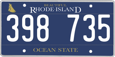RI license plate 398735