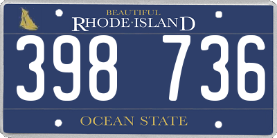 RI license plate 398736