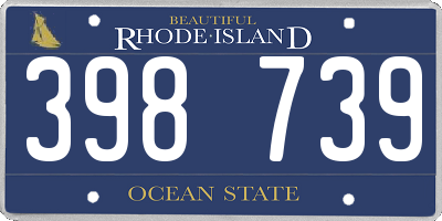 RI license plate 398739
