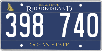 RI license plate 398740