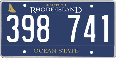 RI license plate 398741