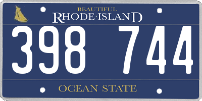 RI license plate 398744