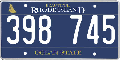 RI license plate 398745