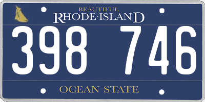 RI license plate 398746