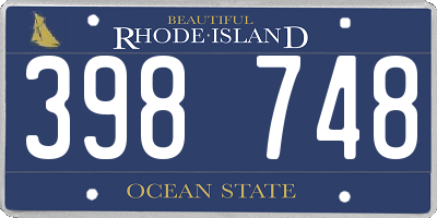 RI license plate 398748