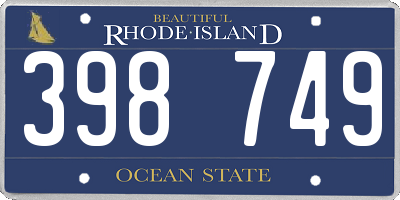 RI license plate 398749