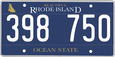RI license plate 398750