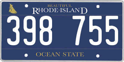 RI license plate 398755