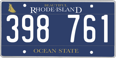 RI license plate 398761