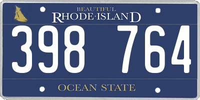 RI license plate 398764
