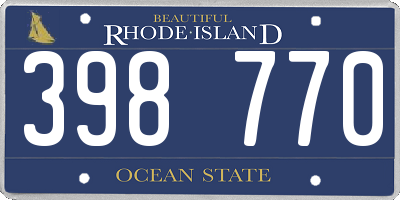 RI license plate 398770