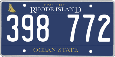 RI license plate 398772