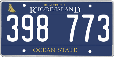 RI license plate 398773