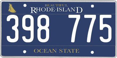 RI license plate 398775
