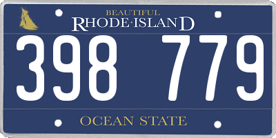 RI license plate 398779
