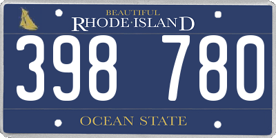 RI license plate 398780