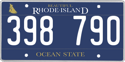 RI license plate 398790