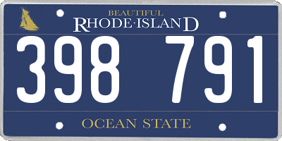 RI license plate 398791