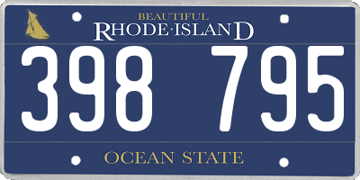 RI license plate 398795