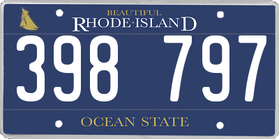 RI license plate 398797