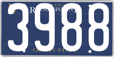 RI license plate 3988