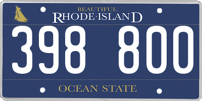 RI license plate 398800