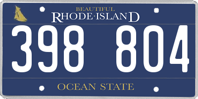 RI license plate 398804