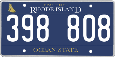 RI license plate 398808