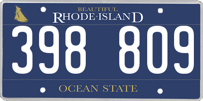 RI license plate 398809
