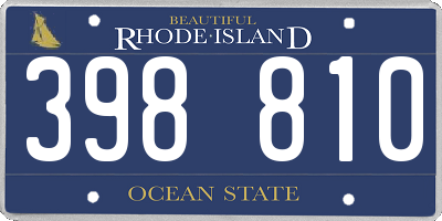 RI license plate 398810