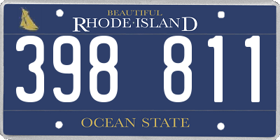 RI license plate 398811