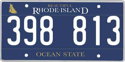 RI license plate 398813