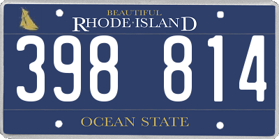 RI license plate 398814
